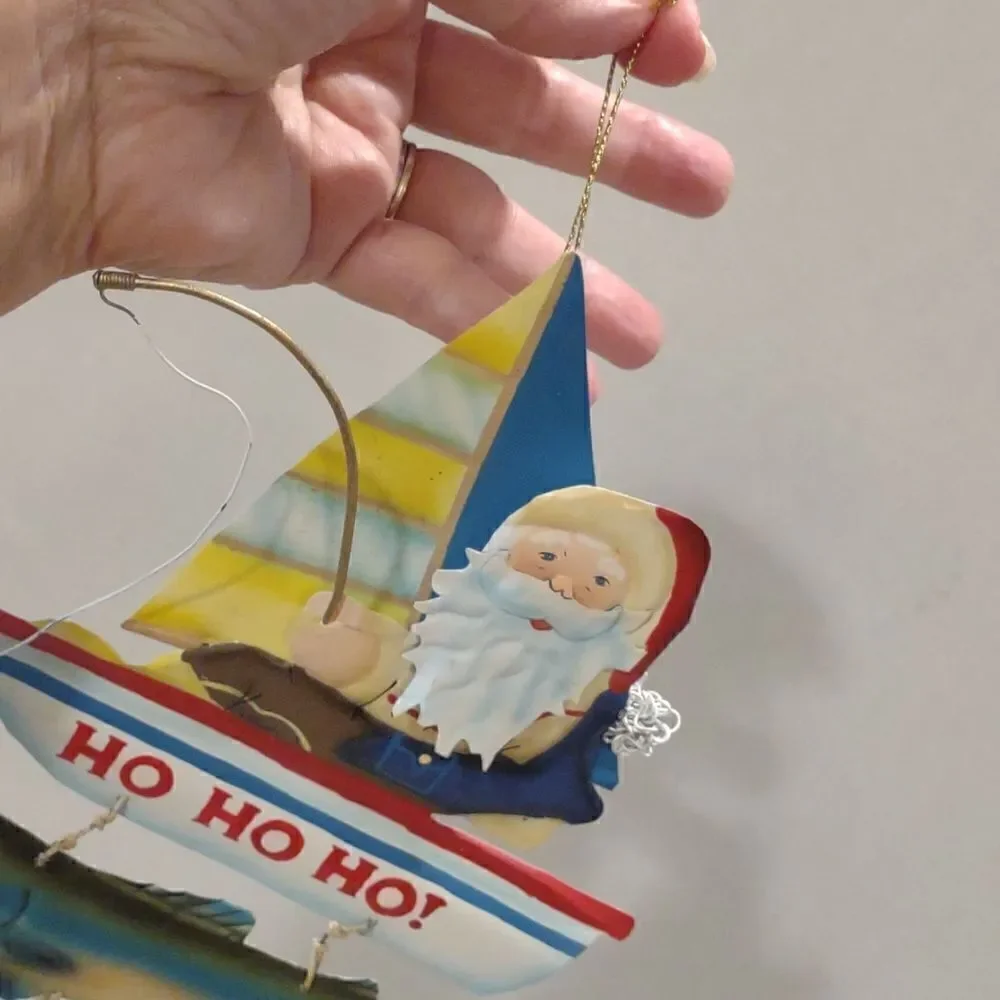 Santa Fishing Ornament